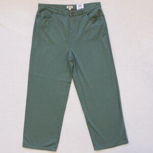 Style & Co Crop Wide Leg Pants Women's Size 16 Green Stretch
